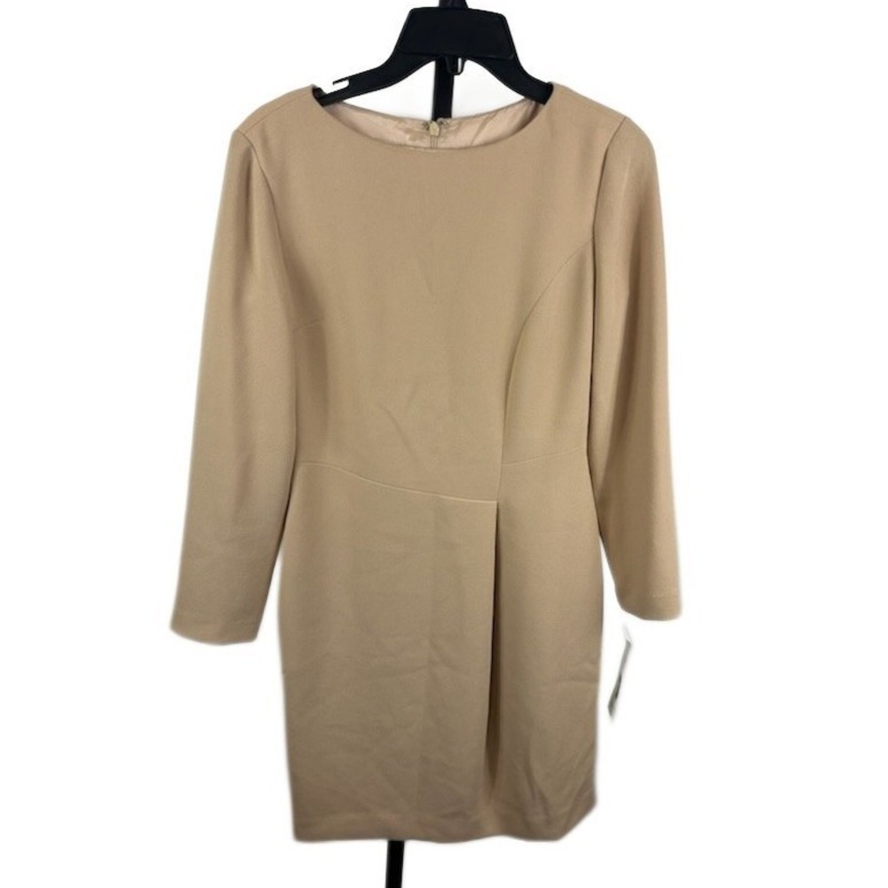 New David Warren New York Petite Camel Beige Sheath Dress‎ Career Size 4P
